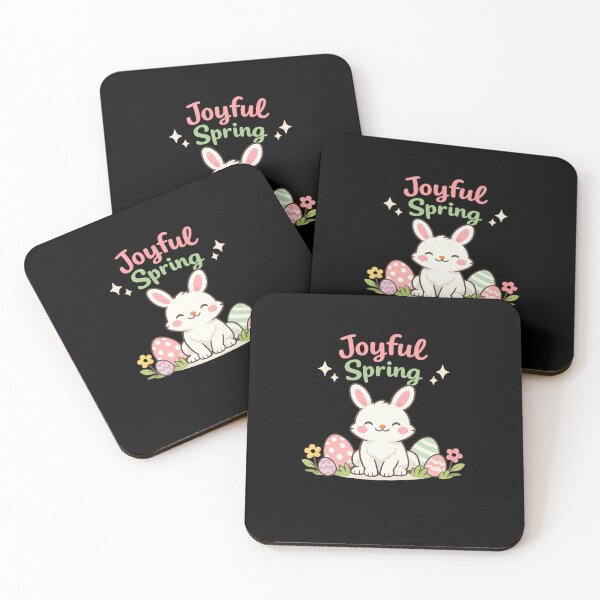 Item preview, Joyful Spring Bunny – Cute Easter Rabbit with Pastel Eggs & Flowers Design designed and sold by CosmicSplendor.