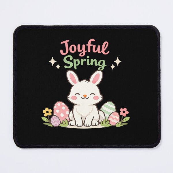 Item preview, Joyful Spring Bunny – Cute Easter Rabbit with Pastel Eggs & Flowers Design designed and sold by CosmicSplendor.