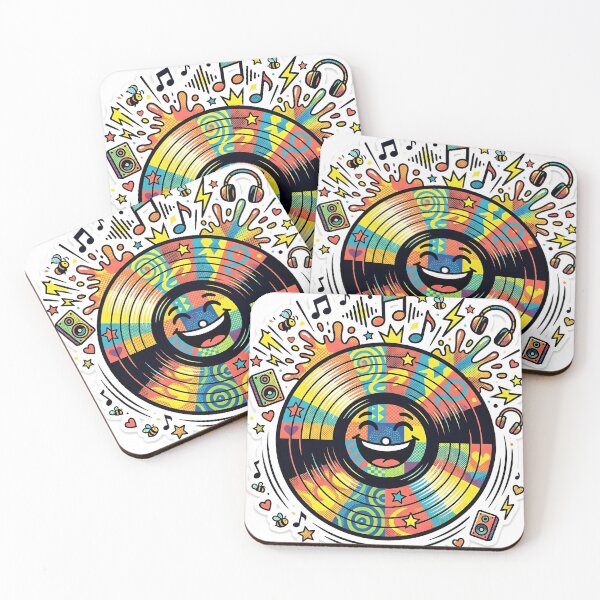 Artikelvorschau, Vinyl-Schallplatte Pop-Art – Aufkleber für Musikliebhaber in kräftigen Farben entworfen und verkauft von Poppy Volt.