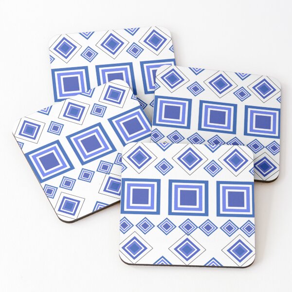 Item preview, Modern Blue Square Pattern on White Background-Abstract Geometric Design designed and sold by CreativeCanvas8.