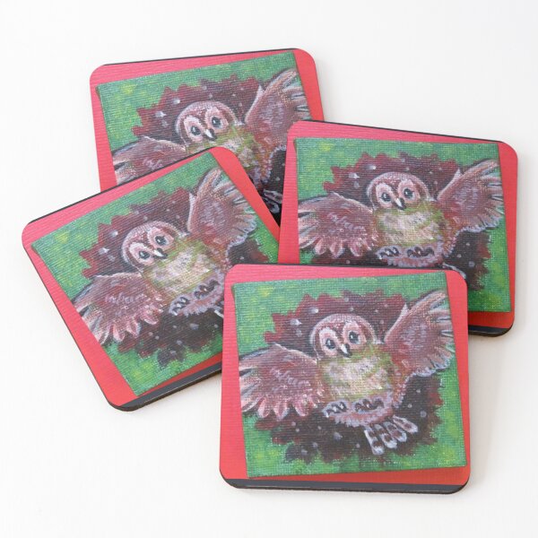 Item preview, Talon Tiny - miniature owl painting designed and sold by LittleLiz.