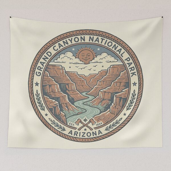 Item preview, Grand Canyon National Park Arizona Vintage Retro Badge Design designed and sold by DeeLulu.