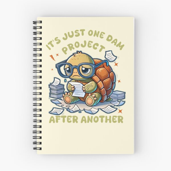 Item preview, Funny Overworked Turtle - One Dam Project After Another Office Humor designed and sold by Abibless1998.