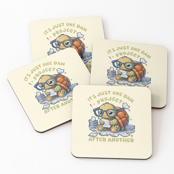 Item preview, Funny Overworked Turtle - One Dam Project After Another Office Humor designed and sold by Abibless1998.
