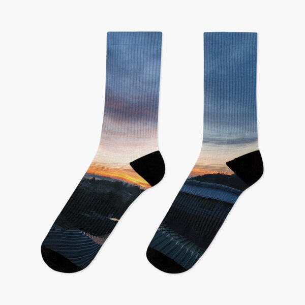 Item preview, Sunrise over village with misty atmosphere designed and sold by Art by M.H..
