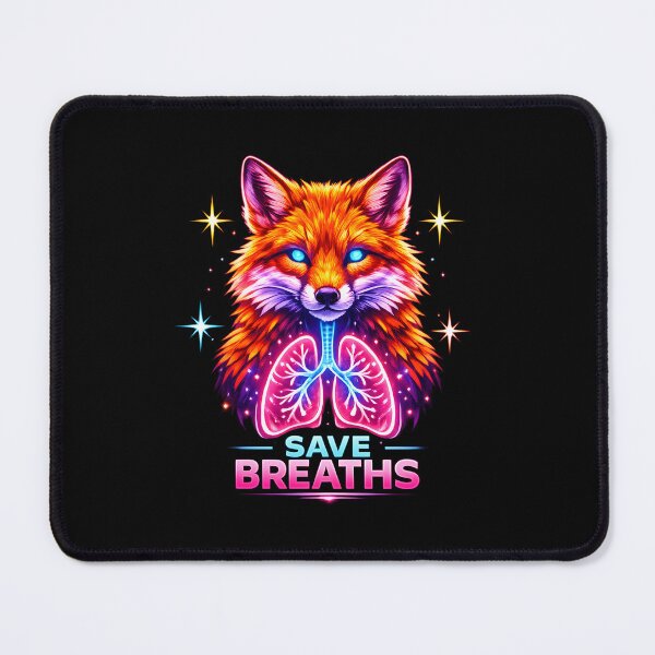 Item preview, Save Breaths Respiratory Therapist Fox Neon Lung Healthcare RT Medical Design designed and sold by ClinicalHubs.