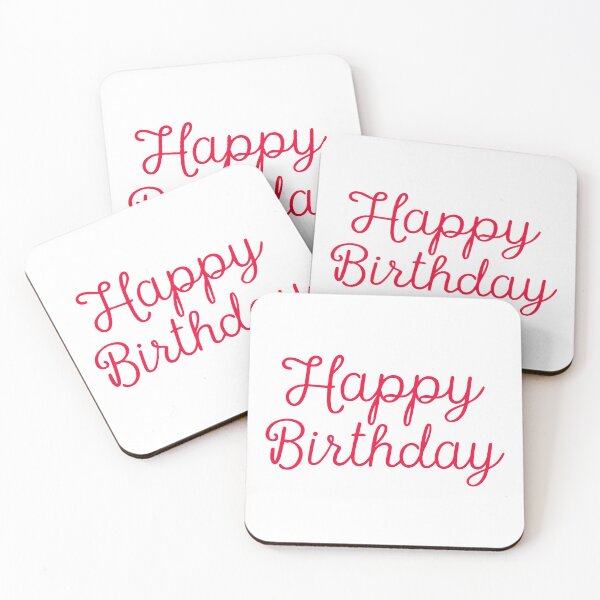 Item preview, Happy Birthday Red Curly Font Design designed and sold by DavidTeeStudio.
