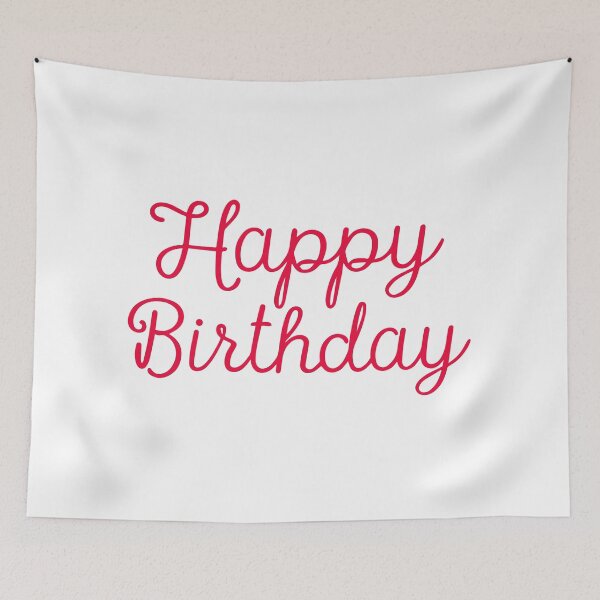 Item preview, Happy Birthday Red Curly Font Design designed and sold by DavidTeeStudio.