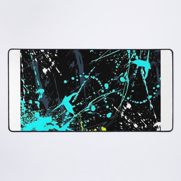 Item preview, Neon Paint Splatter Abstract – Urban Graffiti Style Black Background Art designed and sold by Dyan4.