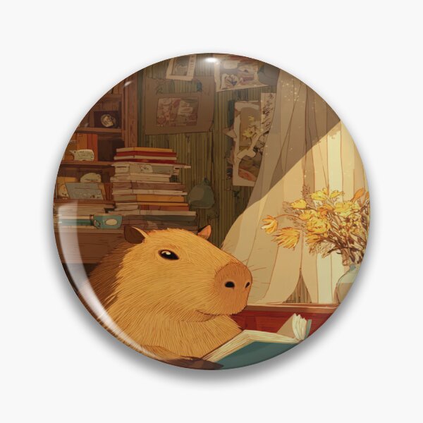 Item preview, Capybara Reading Book Cozy Aesthetic Animal Lover designed and sold by NicolasGlowArt.