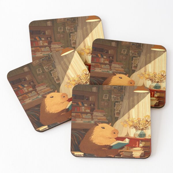 Item preview, Capybara Reading Book Cozy Aesthetic Animal Lover designed and sold by NicolasGlowArt.