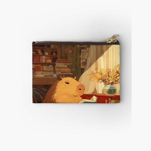 Item preview, Capybara Reading Book Cozy Aesthetic Animal Lover designed and sold by NicolasGlowArt.