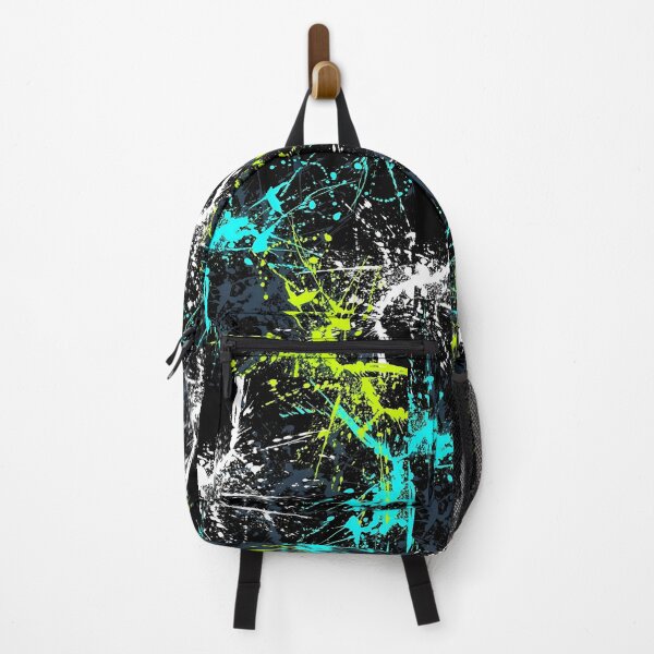 Item preview, Neon Paint Splatter Abstract – Urban Graffiti Style Black Background Art designed and sold by Dyan4.