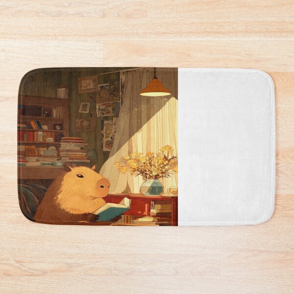 Item preview, Capybara Reading Book Cozy Aesthetic Animal Lover designed and sold by NicolasGlowArt.