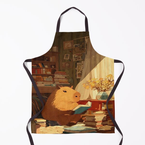 Item preview, Capybara Reading Book Cozy Aesthetic Animal Lover designed and sold by NicolasGlowArt.