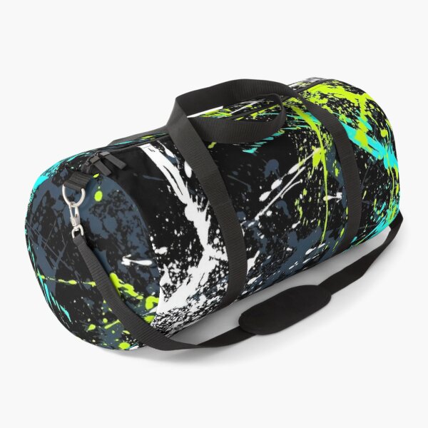 Item preview, Neon Paint Splatter Abstract – Urban Graffiti Style Black Background Art designed and sold by Dyan4.