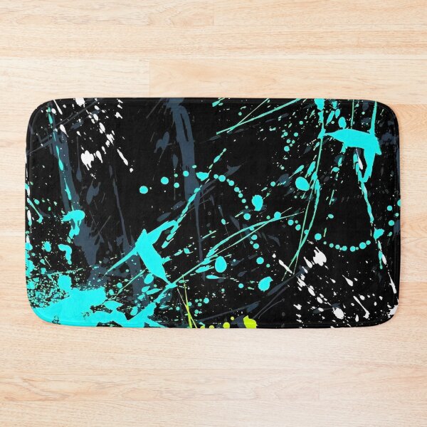 Item preview, Neon Paint Splatter Abstract – Urban Graffiti Style Black Background Art designed and sold by Dyan4.