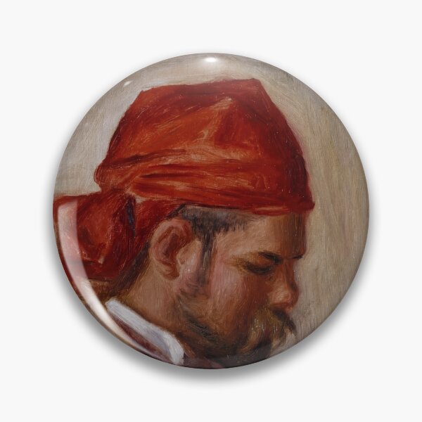 Item preview, Portrait Dambroise Vollard Au Foulard Rouge by Pierre-Auguste Renoir: Impressionist Portrait Print designed and sold by artofuniverse.