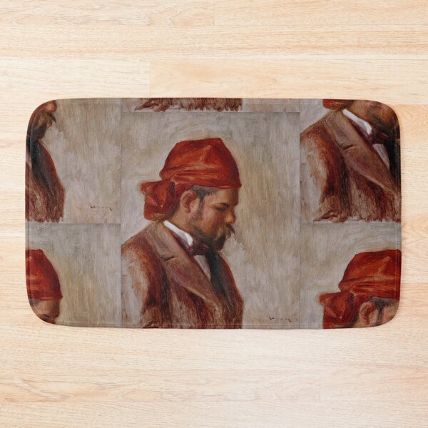 Item preview, Portrait Dambroise Vollard Au Foulard Rouge by Pierre-Auguste Renoir: Impressionist Portrait Print designed and sold by artofuniverse.