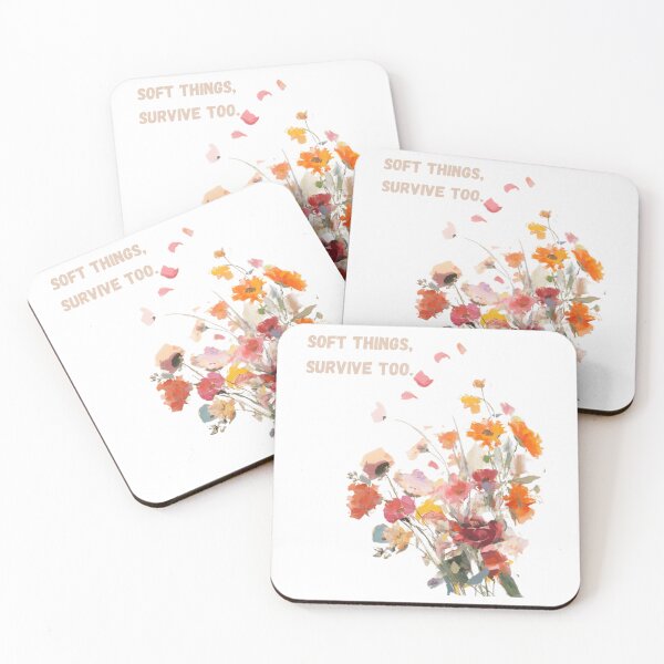 Item preview, Soft Things Survive Too – Aesthetic Floral Self Love Quote Art designed and sold by disha-prints.