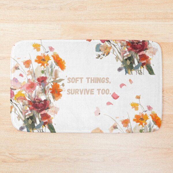 Item preview, Soft Things Survive Too – Aesthetic Floral Self Love Quote Art designed and sold by disha-prints.
