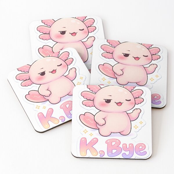 Item preview, Cute Axolotl K Bye Sticker Kawaii Sassy Pink Axolotl Meme designed and sold by RAgustinusM17.