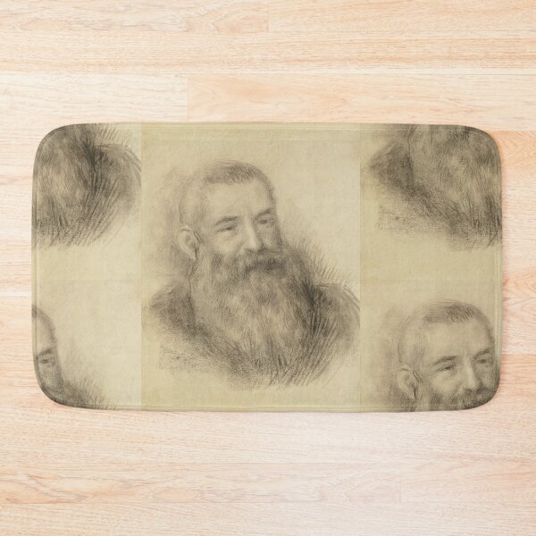 Item preview, Portrait De Claude Monet by Pierre-Auguste Renoir: Charcoal Impressionist Portrait designed and sold by artofuniverse.