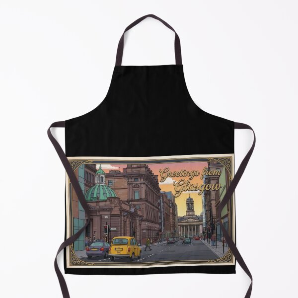 Item preview, Glasgow City Scotland Travel Postcard - Retro Illustrated Poster designed and sold by Loom on the Loch.