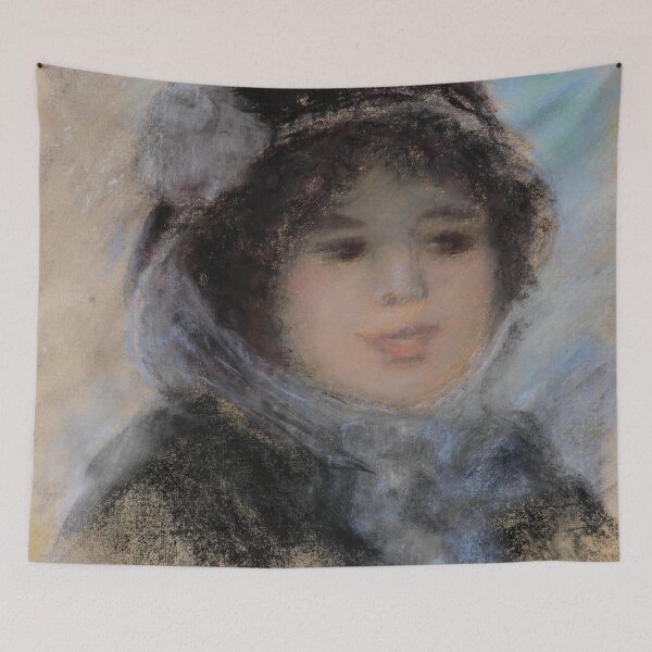 Item preview, Portrait De Femme by Pierre-Auguste Renoir: Impressionist Winter Portrait Poster designed and sold by artofuniverse.