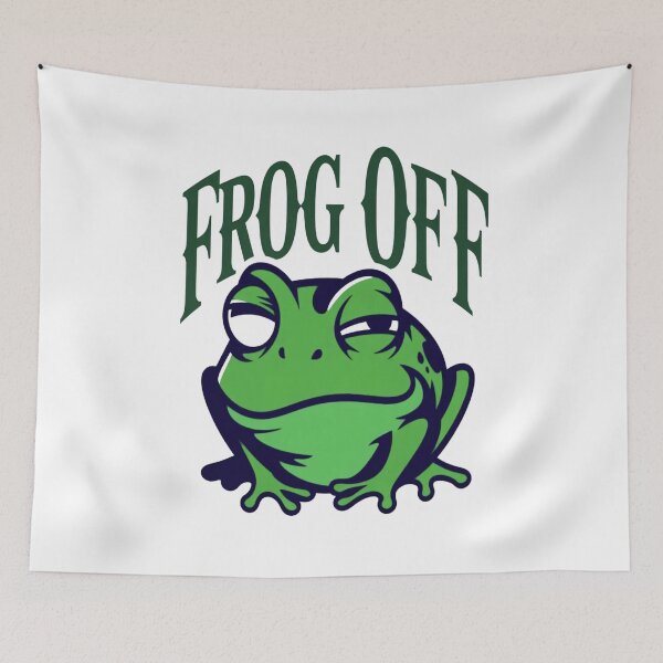 Item preview, Frog Off / Fuck Off – Chill Frog Meme Statement Shirt designed and sold by Lineforge by BehrfectMoments.