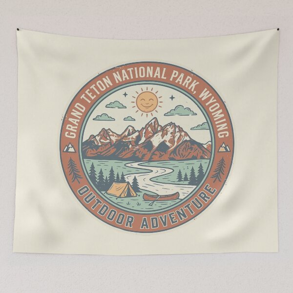 Item preview, Grand Teton National Park Wyoming Vintage Retro Badge Design designed and sold by DeeLulu.