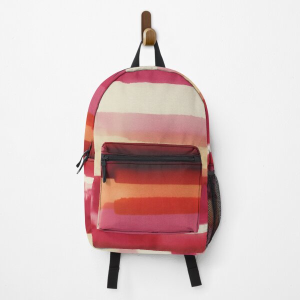 Item preview, Watercolor Stripe Pattern in Warm Red Pink and Cream designed and sold by trajeado14.