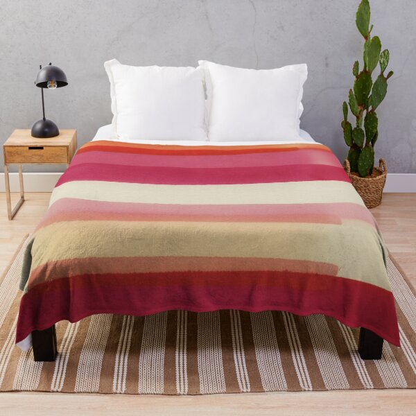 Item preview, Watercolor Stripe Pattern in Warm Red Pink and Cream designed and sold by trajeado14.