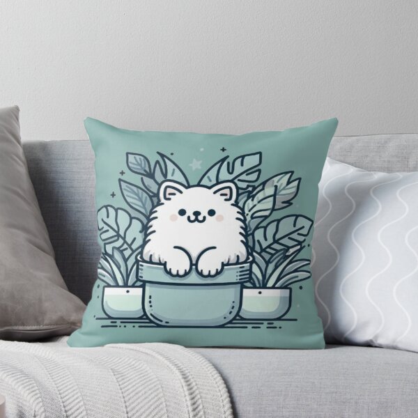 Item preview, "Whimsical Cat in Plant Pot"   designed and sold by Dogandesighn.