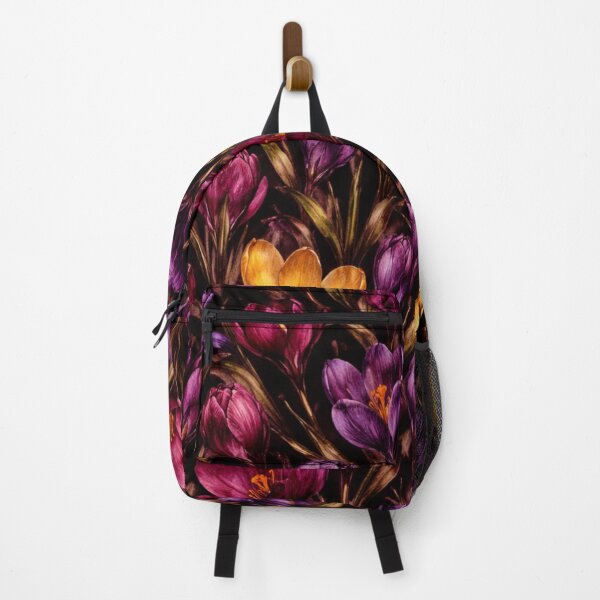 Item preview, Dark Crocus Floral Pattern – Moody Botanical Watercolor in Burgundy, Violet and Gold designed and sold by Velvet Botanica Atelier.