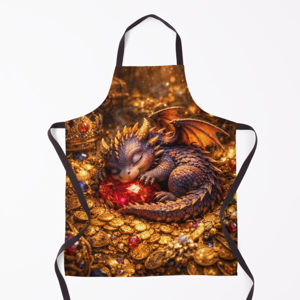 Item preview, Cute Baby Dragon Sleeping on Treasure – Adorable Dragon, Fantasy Creature, Gold Hoard, Magical Dragon Art, Cute Fantasy Illustration, Dragon Lover Gift designed and sold by DrakariArt.