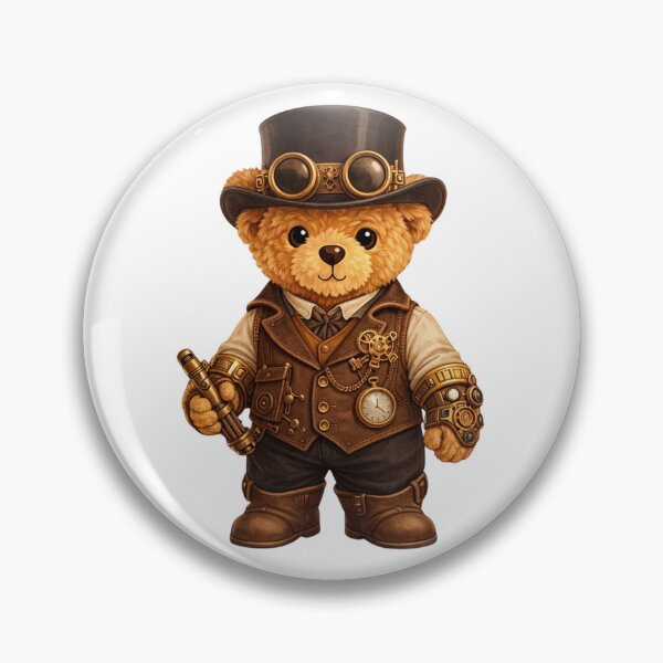 Item preview, Cute Steampunk Teddy Bear with Top Hat and Goggles Illustration designed and sold by CuteBear87.