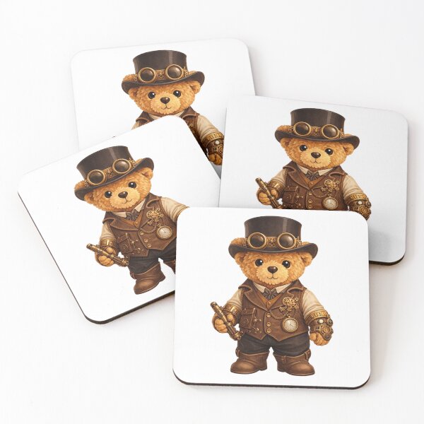 Item preview, Cute Steampunk Teddy Bear with Top Hat and Goggles Illustration designed and sold by CuteBear87.