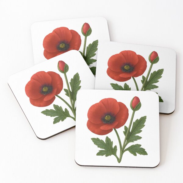 Item preview, Red Poppy Flower Botanical Illustration designed and sold by Yomere.