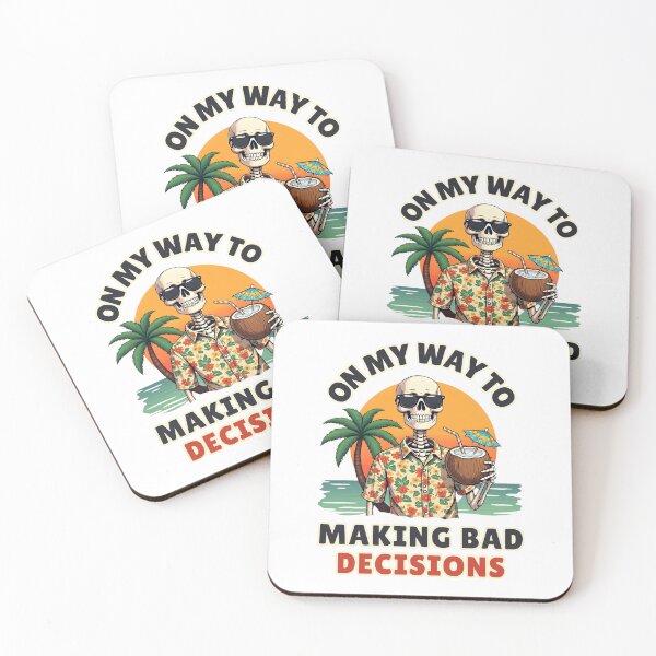Item preview, On My Way To Making Bad Decisions Funny Skeleton Vacation Shirt designed and sold by LunaMagicStudio.