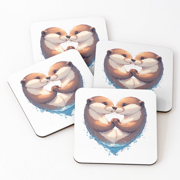 Item preview, Significant Otters Heart Cute Couple  designed and sold by owi-art.