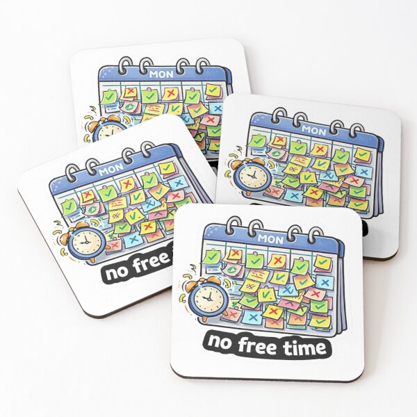 Item preview, No Free Time Busy Calendar Funny Productivity Sticker designed and sold by Dasts Cart.