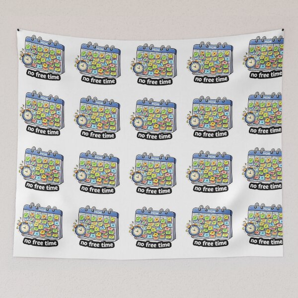 Item preview, No Free Time Busy Calendar Funny Productivity Sticker designed and sold by Dasts Cart.