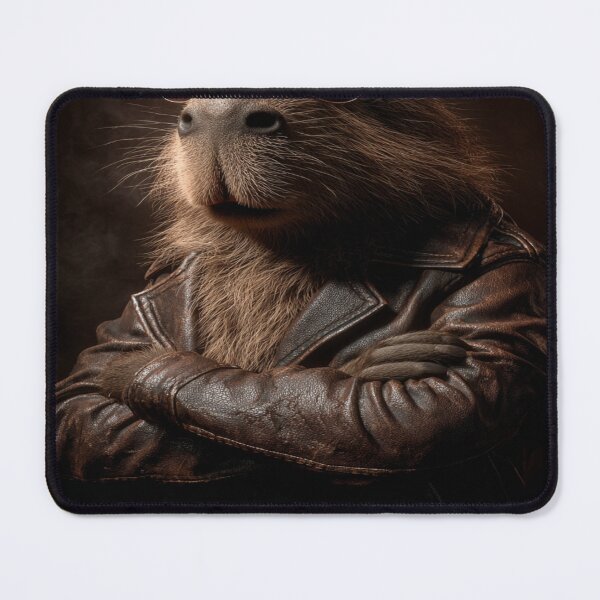 Item preview, Badass Capybara Sunglasses Leather Jacket designed and sold by NicolasGlowArt.