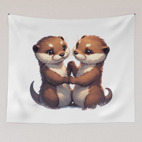 Item preview, Significant Otters Kawaii Cute Otter Couple designed and sold by owi-art.