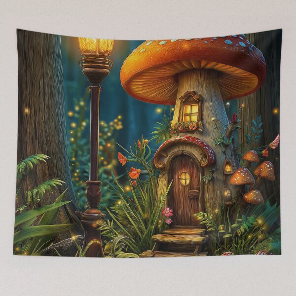 Item preview, Twilight at the Fairy Mushroom House designed and sold by MyMagicalPlace.