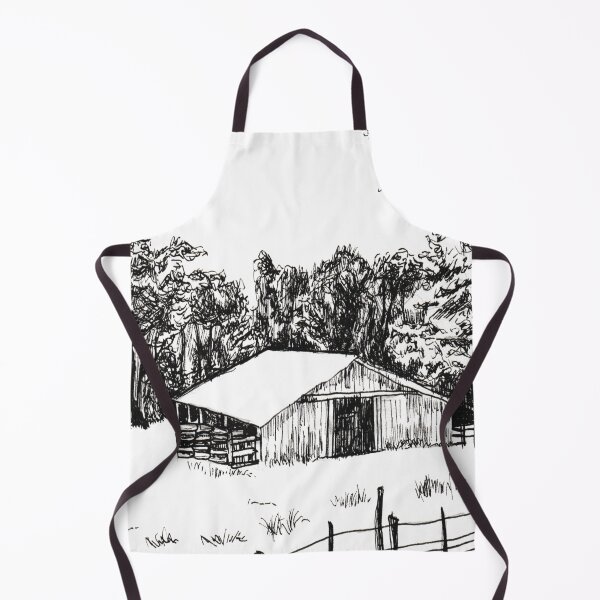 Item preview, 009 Barn in Forest - Eco Monochrome Sketch designed and sold by FrenkyTank.