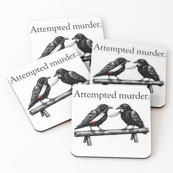 Item preview, Dark Humor Duo – Attempted Murder Crows sticker designed and sold by Jaideep Walia.