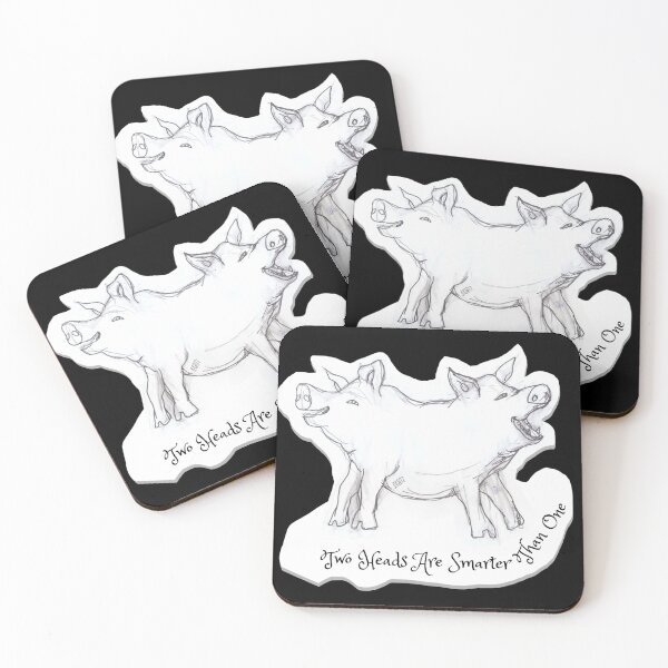 Item preview, Two Heads Are Smarter Than One (drawing by ACCI)  Bicephalous Pig designed and sold by VanyssaGraphics.
