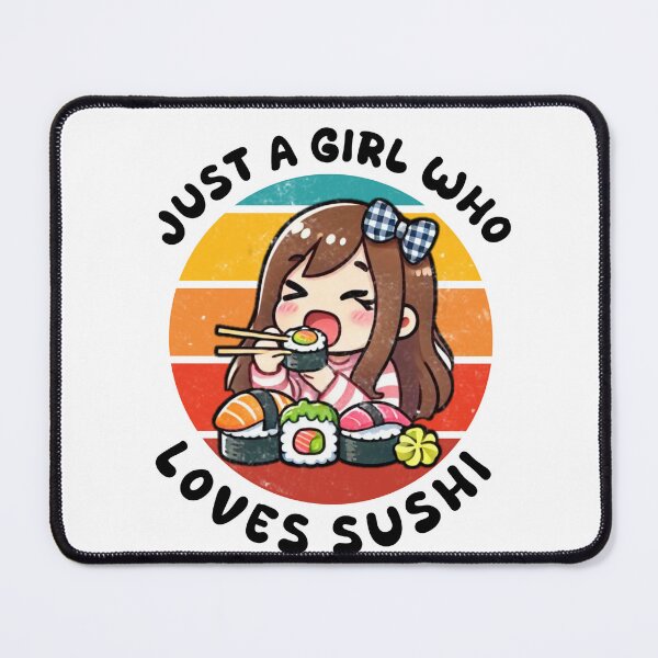 Item preview, Just A Girl Who Loves Sushi - Kawaii Anime Girl Retro Sunset designed and sold by Abibless1998.
